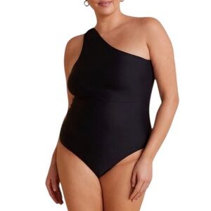 Summersalt The Ruched Sidestroke One‎ Shoulder One Piece Swimsuit Plus Size 14